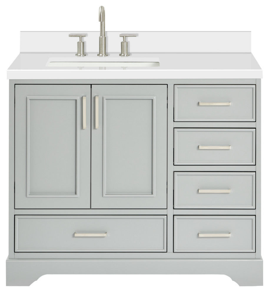 Ariel Stafford 43" Single Left Offset Rectangle Sink Bathroom Vanity