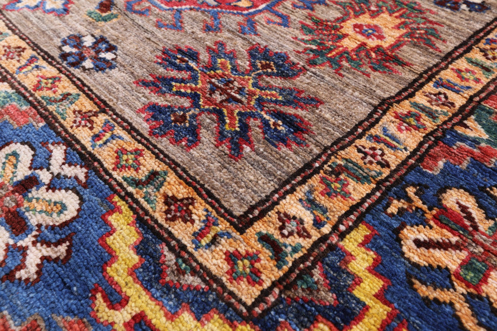 3' 11" X 5' 9" Super Kazak Handmade Wool Rug Q7803