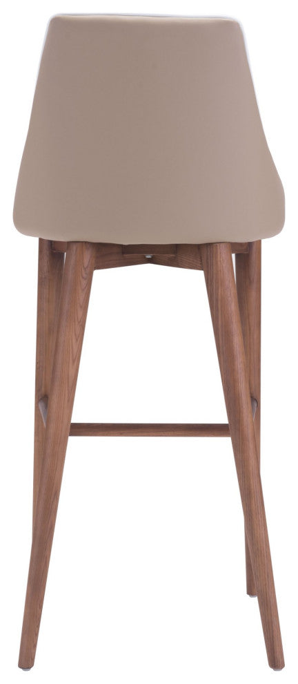 Bar Stool Chair Barstool, Fabric, Wood, Beige, Brown, Bar Kitchen Cafe Bistro