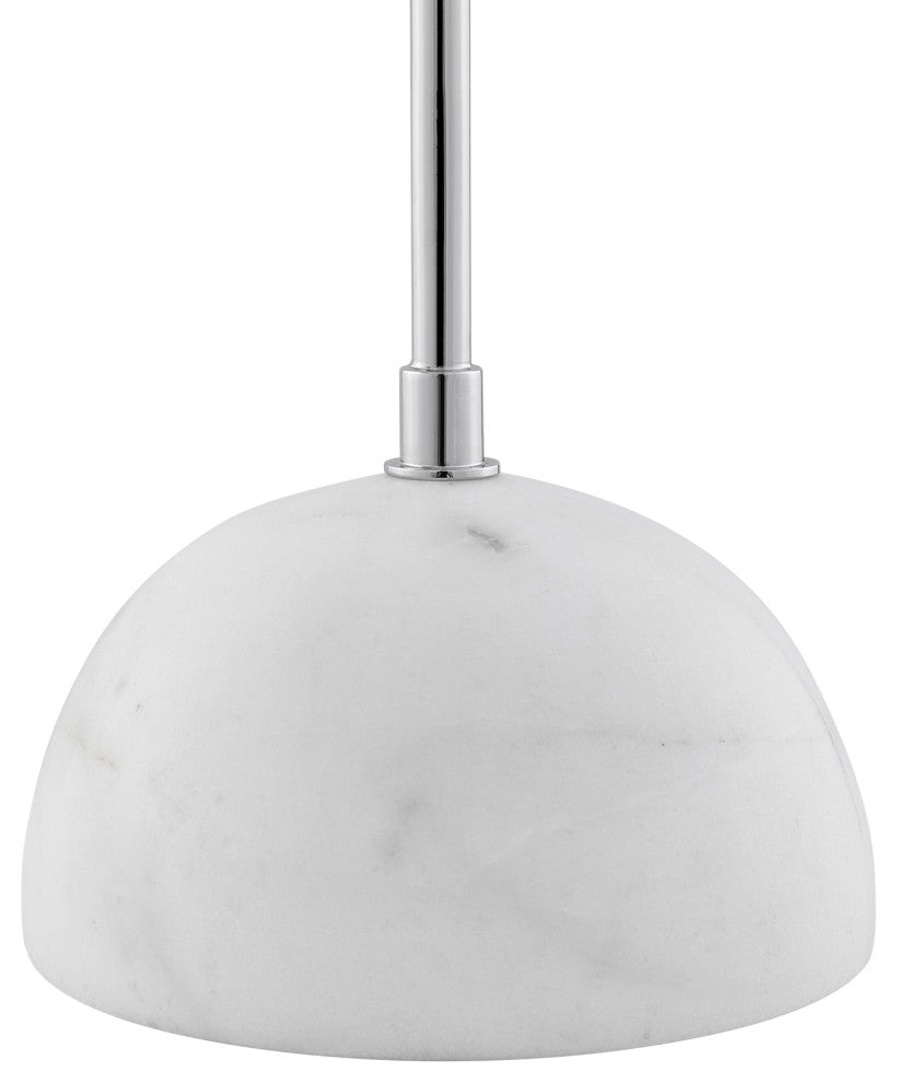 Inspired Home Harlynn Table Lamp, Marble Stone Base, Chrome