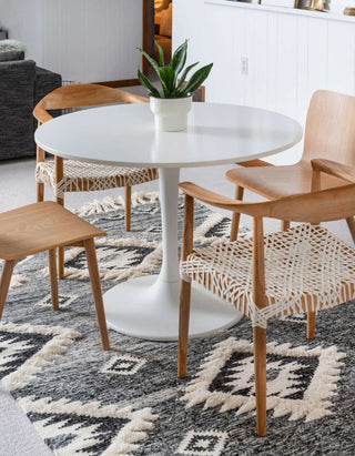 Unique Loom Ivory Mesa Area Rug, Charcoal, 8'x1', Rectangular