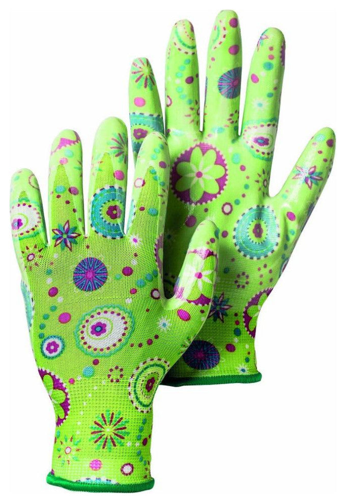 Hestra Job 72470-830-07 Form Fitting Garden Dip Glove, Green, Size 7, Small