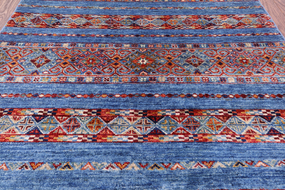 3' 3" X 5' 1" Tribal Khorjin Handmade Wool Rug Q8187