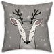 Modern Gray Deer 16x16 Spun Poly Pillow