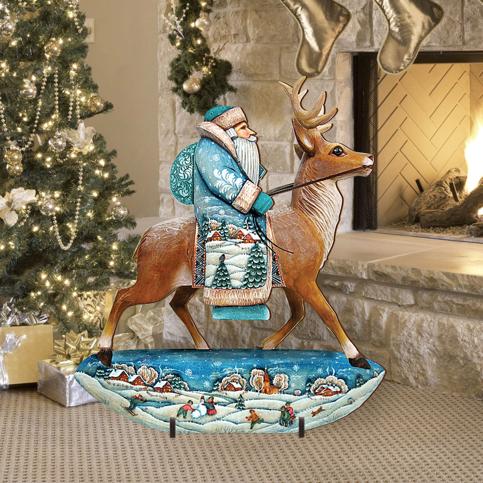 Reindeer Santa Free Standing  Garden Decor