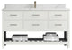 Parker 60 Single Sink Bathroom Vanity in White 1.5" Calacatta Laza