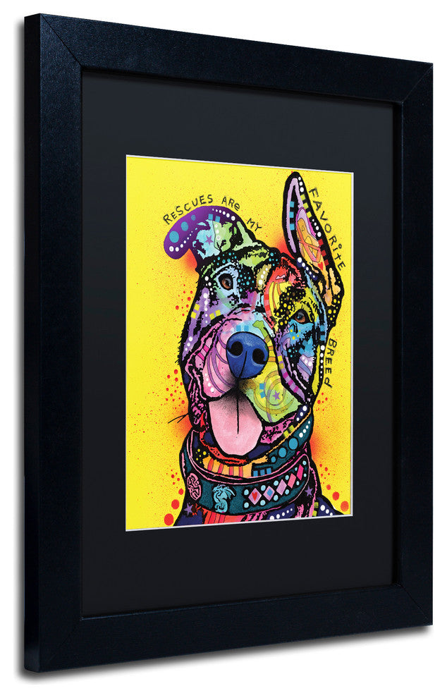 Dean Russo 'My Favorite Breed' Art, Black Frame, Black Matte, 14"x11"