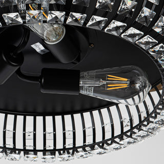 42 in. Modern Black Crystal Retractable Ceiling Fan with Light Kit and Remote