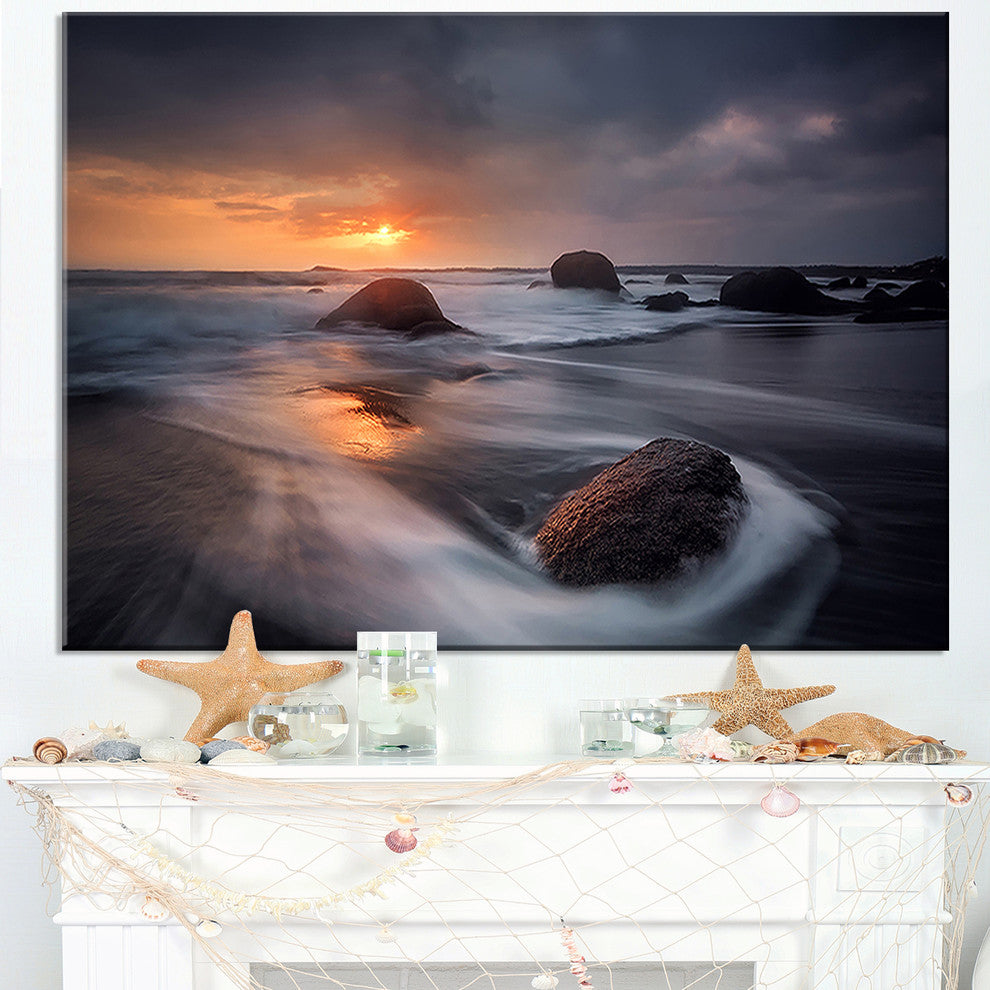 "Sunrise in Burgas Bay Near Atia" Seascape Wall Art, 40"x30"