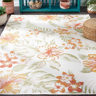 Safavieh Sunrise Collection SUN671 Indoor-Outdoor Rug, Ivory/Rust Sage, 5'3"x7'7"