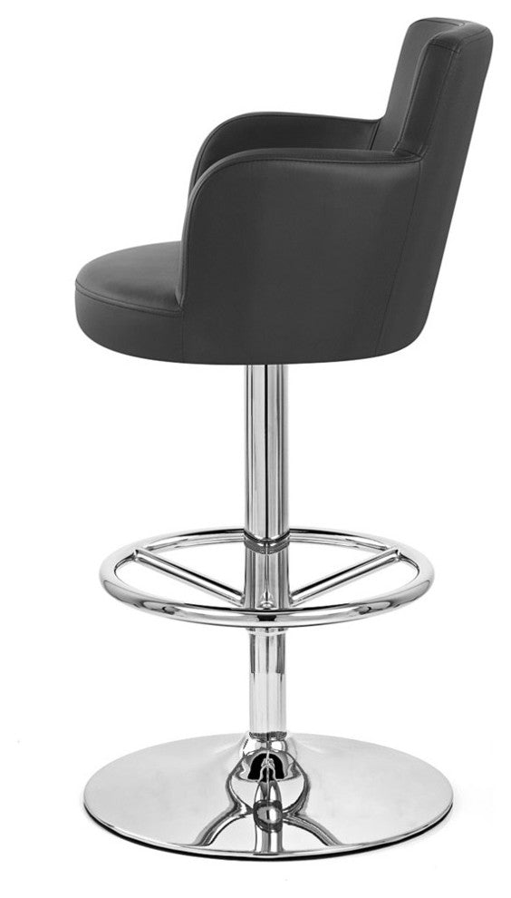 Chateau Swivel Bar Stool With Chrome Base, Black