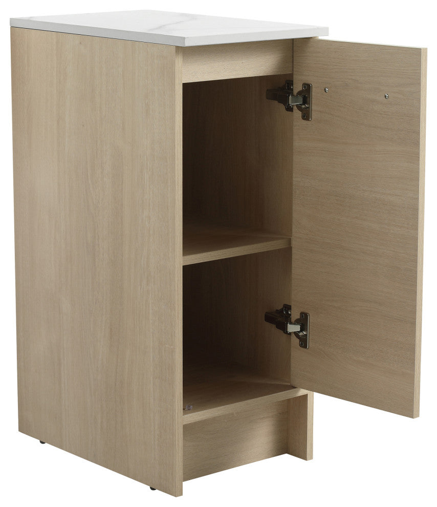 12 inch Plywood Freestanding Bathroom Vanity Set with Shelf and Slate Top