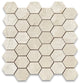 Crema Marfil Marble 2 inch Hexagon Mosaic Tile Polished, 1 sheet