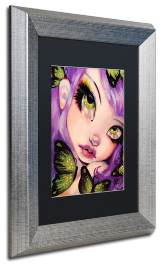 Natasha Wescoat 'Green Eyed Violet' Art, Silver Frame, Black Mat, 11x14