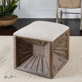 Jia Wooden Ottoman By Designer Grace Feyock