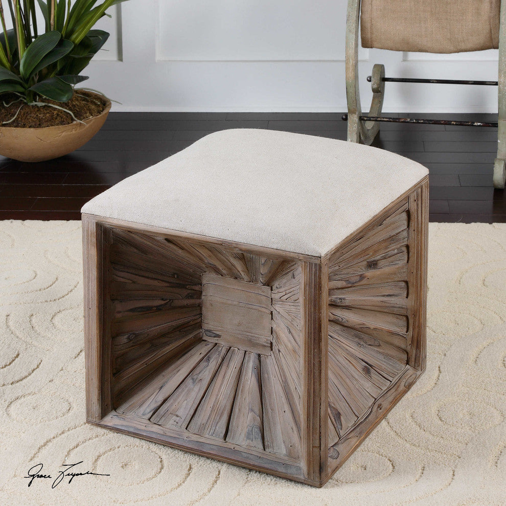 Jia Wooden Ottoman By Designer Grace Feyock