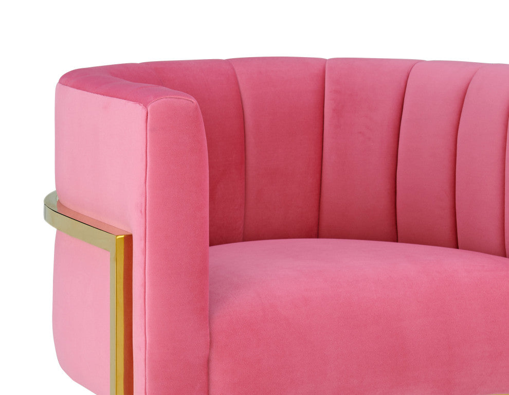 Magnolia Rose Pink Velvet Chair - Pink