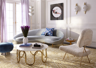 Lisbon Torchiere, Ivory/Brass
