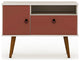 Tribeca 35.43 TV Stand in Off White and Terra Orange Pink
