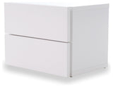 Modern Walnut Night Stand 2 Drawers, White