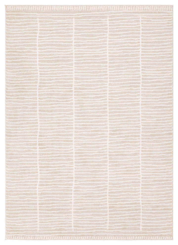Label J Siawin EVA08 Striped Tan Area Rug, 5'x8'