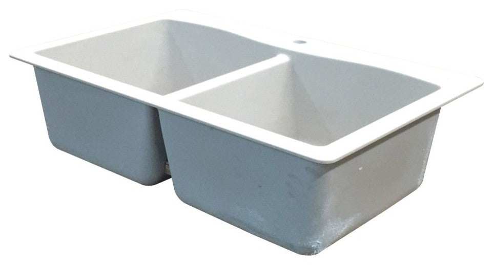 33-in x 22-in Drop-in Aversa Granite Kitchen Sink in White