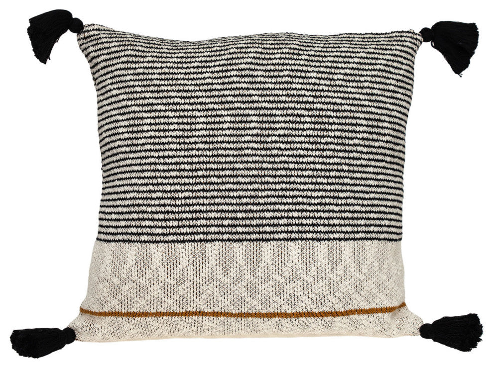 Parkland Collection Theo Transitional Beige Throw Pillow