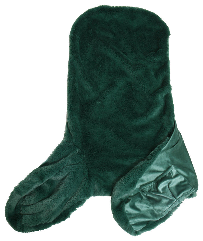 Faux Fur Bedrest Shell, Dark Green, 28"x30" X17"
