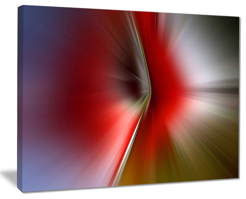 "Explosion of Red on Purple" Abstract Digital Art Canvas Print