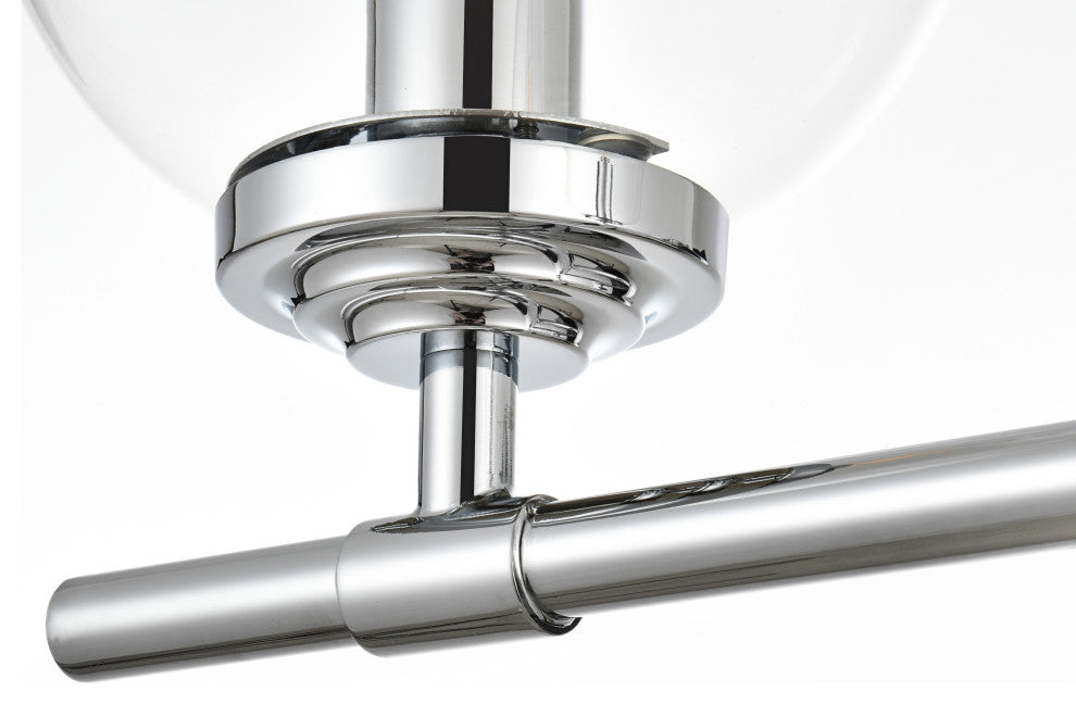 4 Light Chrome And Clear Bath Sconce