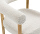 Hyatt Boucle Fabric Upholsetered Dining Chair, Cream, Natural Finish