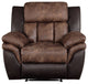 Microfiber Upholstered Recliner, Toffee and Espresso Finish