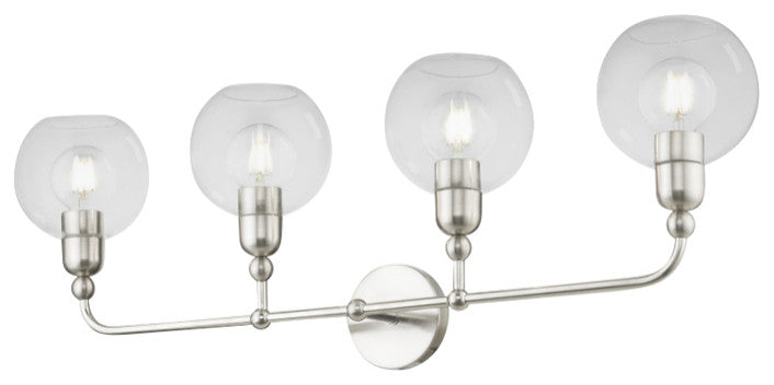 Downtown 4 Light Brushed Nickel Large Sphere Vanity Sconce