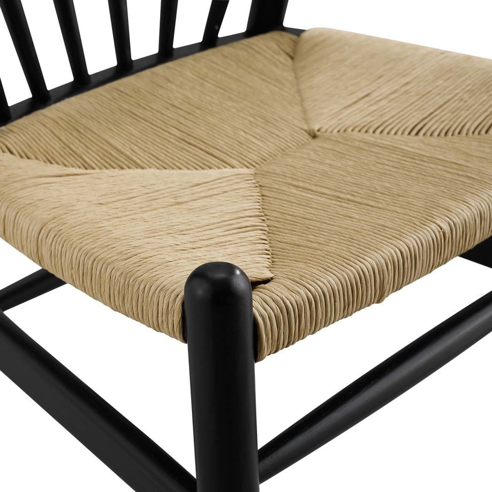 Black Flourish Spindle Wood Dining Side Chair