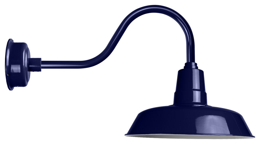 18" Vintage LED Sconce Light With Contemporary Arm, Cobalt Blue