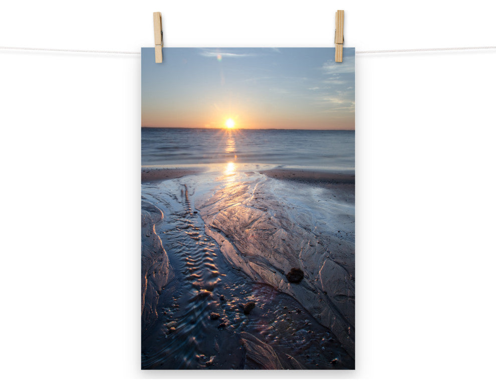 Low Tide Ravine Landscape Photo, Beach Unframed Wall Art Print, 12" X 18"