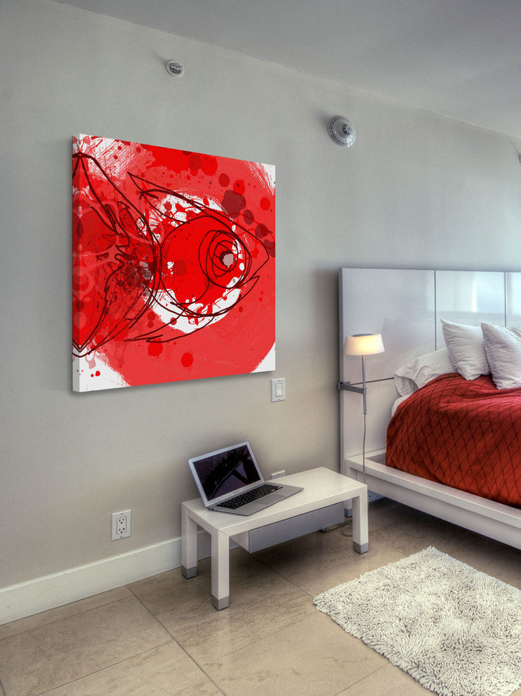 "Red Fish" Painting Print on Canvas by Irena Orlov