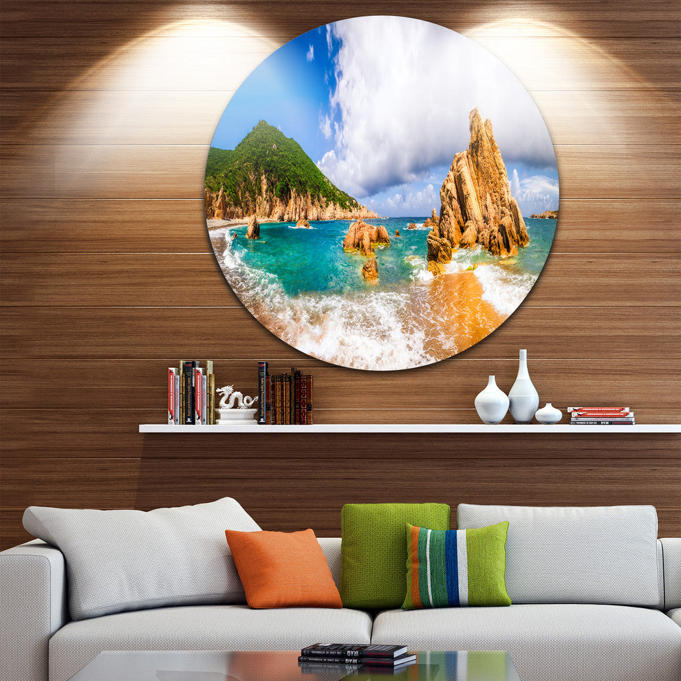 Scenic Costa Paradiso, Seashore Photo Disc Metal Wall Art, 23"