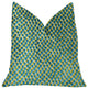 Sea Green Iota Turquoise Luxury Throw Pillow, 20"x36" King