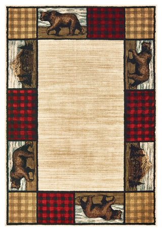 Oriental Weavers Woodlands Ivory/Multi Southwest/Lodge Indoor Area Rug 6'7"X9'2"