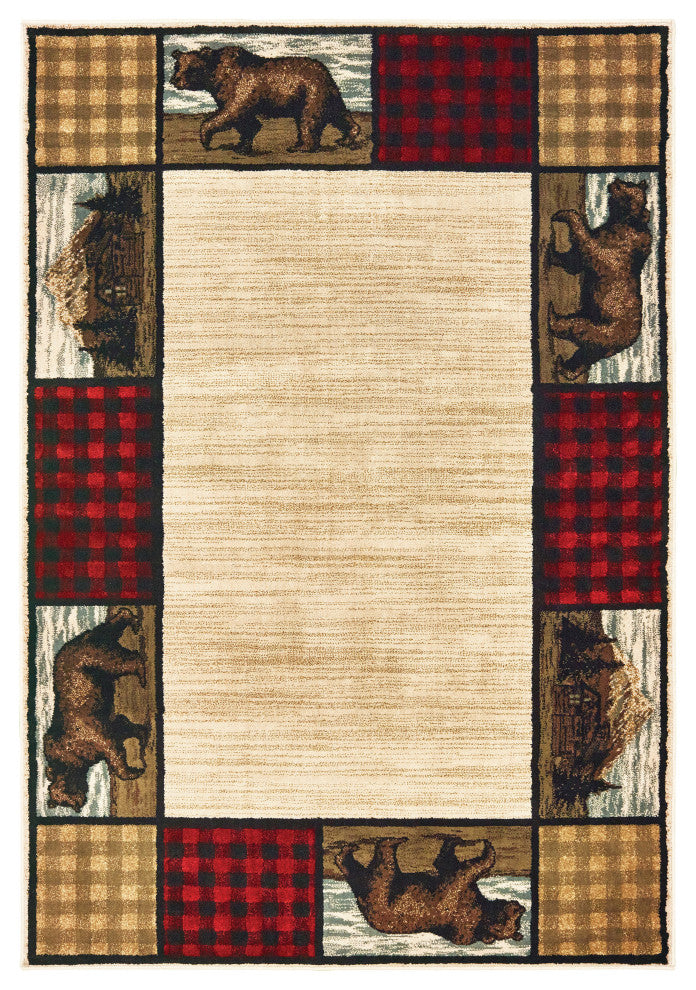 Oriental Weavers Woodlands Ivory/Multi Southwest/Lodge Indoor Area Rug 6'7"X9'2"