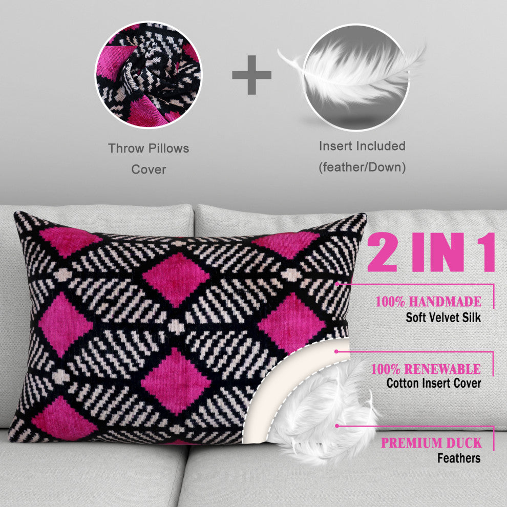 Canvello Dark Pink Throw Pillow For Couch 16x24 in