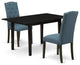 3Pc Dining Set, 2 Parson Chairs, Butterfly Leaf Dinette Table, Black