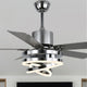 52" Ceiling Fan with Adjustable LED Light Kit, 3 Color Tone 6 Fan Speed, Chrome