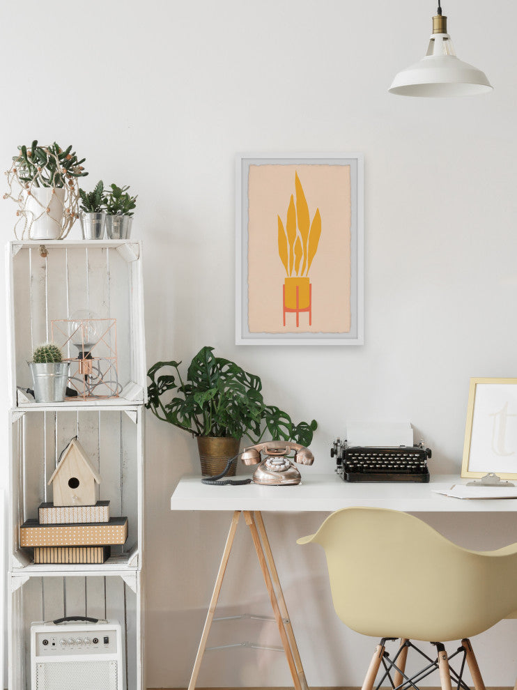 "Yellow Snake Plant" Framed Painting Print, 8x12