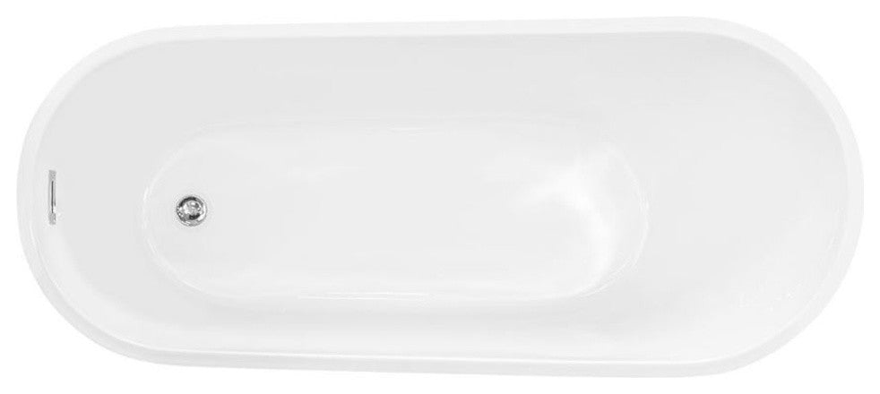 Woodbridge 67'' Bathroom White Acrylic Freestanding Bathtub