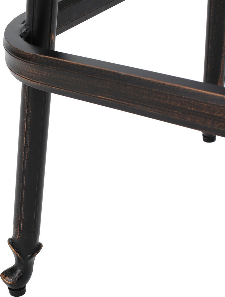 GDF Studio Paris Copper Finish Cast Aluminum Swivel Bar Stools, Set of 2