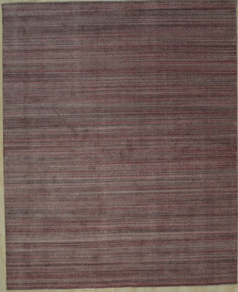 Handloom Wool Red Contemporary Super Grass Rug, 9'x12'