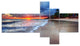 Fluffy Dark Clouds over Ocean, Seashore Canvas Art Print, 60"x32", 5 panels