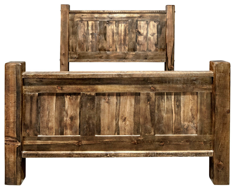 Big Sky Collection Rugged Sawn Panel Bed, Cal King, Provincial Stain